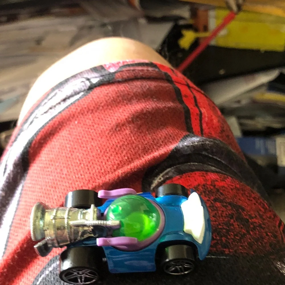 Blue and Green Kids Toy Car with Transparent Canopy